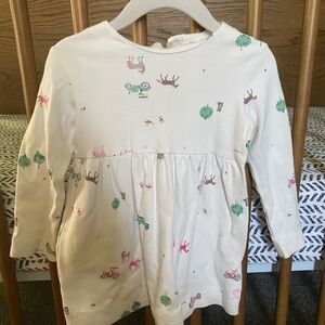 Joules White Baby Dress with Animal Design